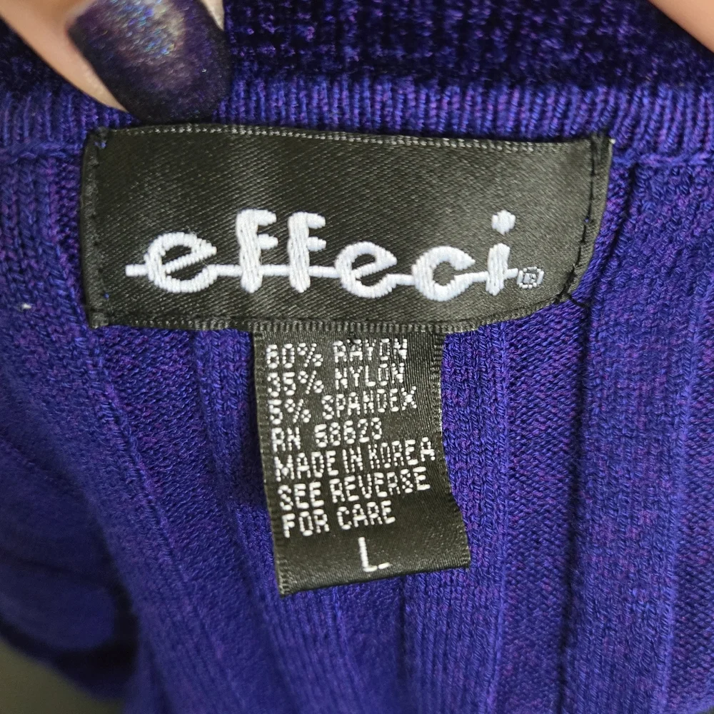Vintage Y2K Purple Ribbed Knit Sweater